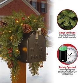 img 1 attached to 🎄 36 Inch Pre-lit Artificial Christmas Mailbox Swag by National Tree Company - Flocked with Mixed Decorations, White LED Lights - Colonial Style