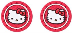 img 1 attached to Hello Kitty Heavy Duty Rubber Auto Cup 🐱 Coaster Set - Protect Your Car's Surfaces in Style!