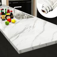 🔳 yenhome large size jazz white marble peel and stick countertops wallpaper: aesthetic waterproof kitchen decor logo