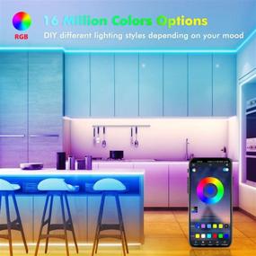 img 3 attached to 🎉 100ft LED Strip Lights with Music Sync, Bluetooth App Control, Remote, Built-in Mic - LiviNGPAi Color Changing LED Light Strips for Home, Bedroom, Party, Kitchen, TV