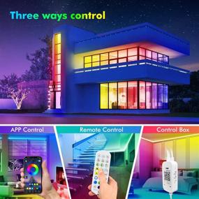 img 1 attached to 🎉 100ft LED Strip Lights with Music Sync, Bluetooth App Control, Remote, Built-in Mic - LiviNGPAi Color Changing LED Light Strips for Home, Bedroom, Party, Kitchen, TV