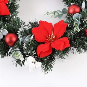 img 2 attached to 🎄 URMAGIC LED Christmas Wreath – Battery Powered Xmas Decorations for Indoor & Outdoor, Artificial Door Hanging Garland for Christmas Party Décor