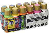 🎨 decoart americana acrylic paint value pack - 12pc, 2 fl oz - pack of 12 - 24 inch ideal for all art projects logo