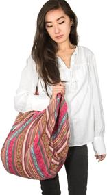 img 1 attached to 👜 Стильная племенная сумка Jacquard Azure Baguette для женщин на плечо: сумки и кошельки для усиления SEO