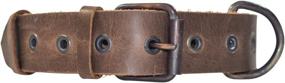 img 3 attached to 🐶 Handmade Rustic Thick Leather Dog Collar for Medium Size Dogs (12 to 21 Inches) by Hide & Drink - Bourbon Brown