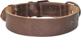 img 2 attached to 🐶 Handmade Rustic Thick Leather Dog Collar for Medium Size Dogs (12 to 21 Inches) by Hide & Drink - Bourbon Brown