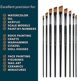 img 1 attached to 🖌️ Professional Artist Angled Paint Brushes - 9 Pcs Angular Brush Set for Acrylic, Watercolor, Gouache & More