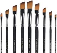 🖌️ professional artist angled paint brushes - 9 pcs angular brush set for acrylic, watercolor, gouache & more logo