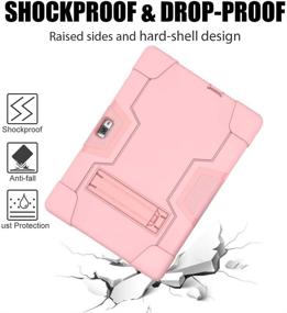 img 1 attached to Rose Gold Hybrid Armor Defender Case for Vankyo MatrixPad S30 10 Inch Tablet - Shockproof Rugged Protective Cover