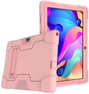 rose gold hybrid armor defender case for vankyo matrixpad s30 10 inch tablet - shockproof rugged protective cover logo