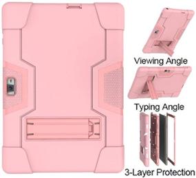 img 2 attached to Rose Gold Hybrid Armor Defender Case for Vankyo MatrixPad S30 10 Inch Tablet - Shockproof Rugged Protective Cover