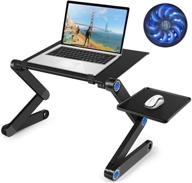 📚 adjustable laptop table stand - portable ergonomic workstation for notebook, reading, tv tray, and bed desk logo