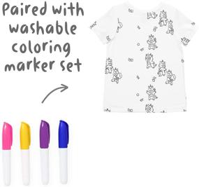 img 2 attached to 🦄 Unleash Creativity with Cubcoats Uki The Unicorn Coloring Tee Shirt & Marker Set for Girls