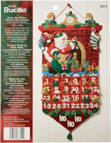 img 4 attached to Рождественский настрой с набором Bucilla Felt Applique Advent Calendar Kit - Must Be Santa, 13 на 25 дюймов (Модель 86312)