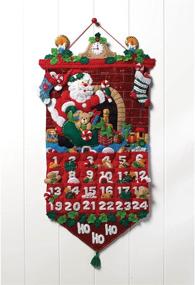 img 3 attached to Рождественский настрой с набором Bucilla Felt Applique Advent Calendar Kit - Must Be Santa, 13 на 25 дюймов (Модель 86312)