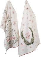 🎄 dii christmas kitchen collection noel dishtowel set – 18x28, set of 2 – festive printed kitchen towels logo