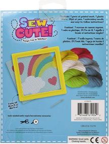 img 1 attached to Colorbok 61904 Rainbow Learn to Sew Needlepoint Kit - 6x6 Inch, with Yellow Frame: Fun and Easy Sewing Craft for Beginners