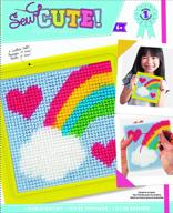 colorbok 61904 rainbow learn to sew needlepoint kit - 6x6 inch, with yellow frame: fun and easy sewing craft for beginners logo