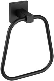 img 4 attached to 🛀 JOUBU Round Black Rustic Hand Towel Ring - Wall Mount Heavy Duty Bath Towel Rack made of SUS304 Stainless Steel - Matte Black Bathroom Accessories - Towel Holder, Hanger, or Rack