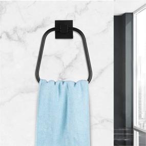 img 3 attached to 🛀 JOUBU Round Black Rustic Hand Towel Ring - Wall Mount Heavy Duty Bath Towel Rack made of SUS304 Stainless Steel - Matte Black Bathroom Accessories - Towel Holder, Hanger, or Rack