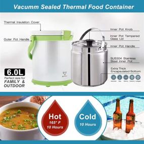 img 3 attached to 🔥 Keep Food Hot and Fresh with Buffalo Vacuum Sealed Thermal Food Container (6.0L)