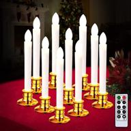 sunolga 10pcs window candles: battery operated candles with remote timers & suction cups for home wedding party christmas decorations логотип