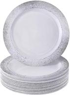 🍽️ silver spoons 7.5" disposable plastic dinner plates in mist - pack of 20, ideal for desserts logo