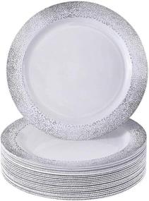 img 4 attached to 🍽️ Silver Spoons 7.5" Disposable Plastic Dinner Plates in Mist - Pack of 20, Ideal for Desserts
