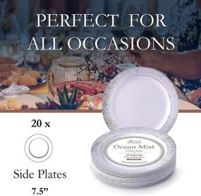 img 1 attached to 🍽️ Silver Spoons 7.5" Disposable Plastic Dinner Plates in Mist - Pack of 20, Ideal for Desserts