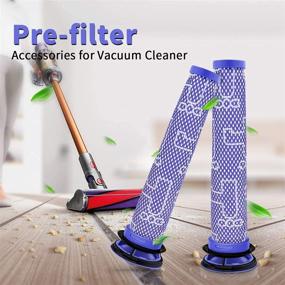 img 3 attached to 🔍 3 Pack Washable Pre Filters Replacements Compatible for Dyson DC58, DC59, V6, V7, V8 - #965661-01. Keep Your Cordless Vacuum Cleaners Performing at Their Best!