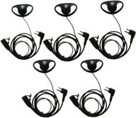 🎧 5-pack 2 pin earpiece with mic: lsgoodcare d shape ear hook headset earphone ptt for motorola two way radio cp100 cls1410 cls1110 gp2000 security walkie talkie logo