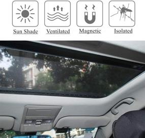 img 3 attached to 🌞 Black Magnetic Sunroof Sun Shade Mesh, Easy 10-Second Install, Durable UV Protection Cover for Baby Kids, Breastfeeding on Trips
