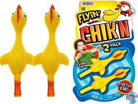 img 4 attached to 🐔 JA-RU Finger Slingshot Chickens - 2 Units in 1 Pack: Fun Rubber Sling Chicken Toys for Kids Party Favors and Easter Chicks Party Activities!