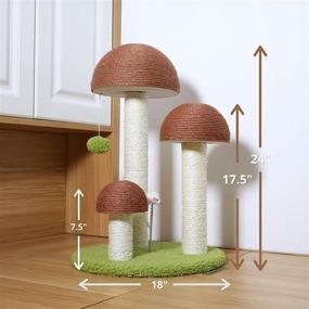 img 3 attached to 🐱 Protect Your Furniture with the PetnPurr Mushroom Cat Scratching Post – Handcrafted, Durable Sisal Materials and Mouse Toy Included!