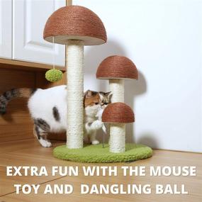 img 1 attached to 🐱 Protect Your Furniture with the PetnPurr Mushroom Cat Scratching Post – Handcrafted, Durable Sisal Materials and Mouse Toy Included!