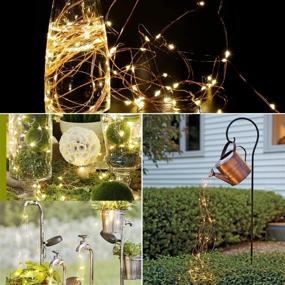 img 2 attached to 🎄 OZS-Solar String Lights Outdoor, 2 Pack, 72ft Each with 200 LED Solar Powered Lights, 8 Modes Solar Fairy Lights Waterproof for Christmas Garden Wedding Party (Silver Wire Warm White)
