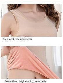 img 1 attached to Stay Cozy and Stylish with the Flenwgo Women's Cotton Thermal Fleece Lined Underwear Tops