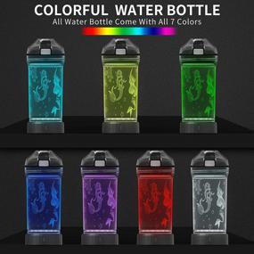 img 3 attached to 🧜 Lightzz Glowing Mermaid LED Kids Water Bottle - 14 OZ Tritan BPA Free - Creative Travel Cup Ocean Gift for School Girl Child Holiday Camping Picnic