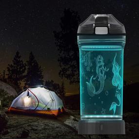 img 2 attached to 🧜 Lightzz Glowing Mermaid LED Kids Water Bottle - 14 OZ Tritan BPA Free - Creative Travel Cup Ocean Gift for School Girl Child Holiday Camping Picnic