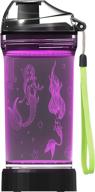 🧜 lightzz glowing mermaid led kids water bottle - 14 oz tritan bpa free - creative travel cup ocean gift for school girl child holiday camping picnic логотип