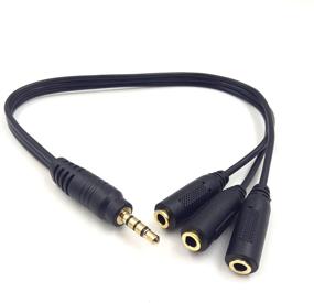 img 2 attached to 🎧 Haokiang 9 Inch 3.5mm (1/8") TRRS Male Plug to 3X Female Stereo Splitter Audio Cable with Gold-Plated Connectors (35M/3F)