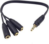 🎧 haokiang 9 inch 3.5mm (1/8") trrs male plug to 3x female stereo splitter audio cable with gold-plated connectors (35m/3f) logo