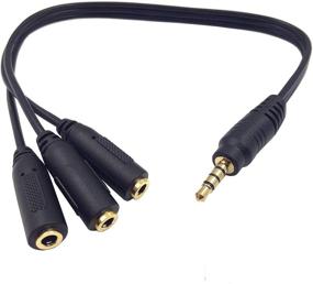 img 3 attached to 🎧 Haokiang 9 Inch 3.5mm (1/8") TRRS Male Plug to 3X Female Stereo Splitter Audio Cable with Gold-Plated Connectors (35M/3F)