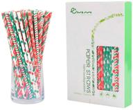 🌿 biodegradable christmas paper straws - easy road 100 pack for juices, shakes, smoothies, parties, birthdays, baby showers - food safe, 7.8 inches long logo