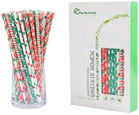 img 4 attached to 🌿 Biodegradable Christmas Paper Straws - Easy Road 100 Pack for Juices, Shakes, Smoothies, Parties, Birthdays, Baby Showers - Food Safe, 7.8 Inches Long