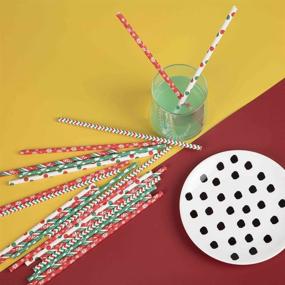 img 1 attached to 🌿 Biodegradable Christmas Paper Straws - Easy Road 100 Pack for Juices, Shakes, Smoothies, Parties, Birthdays, Baby Showers - Food Safe, 7.8 Inches Long