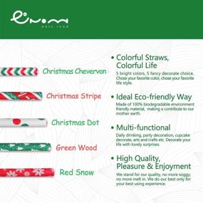 img 3 attached to 🌿 Biodegradable Christmas Paper Straws - Easy Road 100 Pack for Juices, Shakes, Smoothies, Parties, Birthdays, Baby Showers - Food Safe, 7.8 Inches Long
