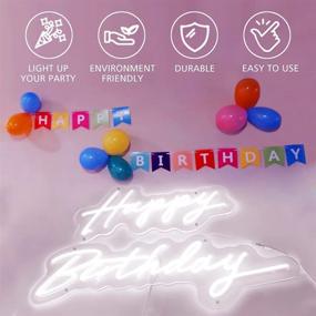 img 3 attached to 🎉 Evertine Happy Birthday Neon Sign - Personalized LED Neon Light for Party, Birthday, Wall, Bedroom - Indoor and Outdoor Romantic Decoration - Dimensions: Happy - 18.1 X 8.6 inch, Birthday - 25.6 X 7.5 inch