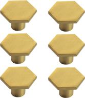 🔳 bino 6-pack cabinet knobs - stylish 1.33" brass dresser knobs for drawer pulls and handles логотип