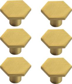 img 4 attached to 🔳 BINO 6-Pack Cabinet Knobs - Stylish 1.33" Brass Dresser Knobs for Drawer Pulls and Handles